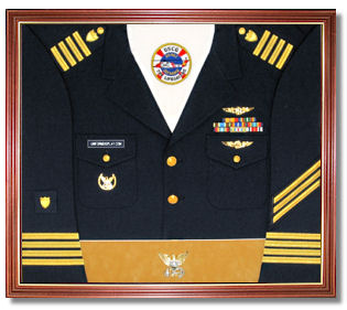 Sample Decorated U.S. Coast Guard Uniform Display Case