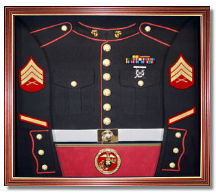 U.S.M.C. Marines Awards Display Case Shadow Box