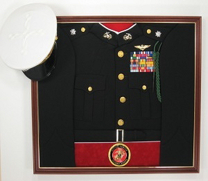 Marines Officer Display Case Shadow Box